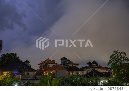 Bali Island houses, traditional architecture of Bali Island's houses in Ubud Province 98768484