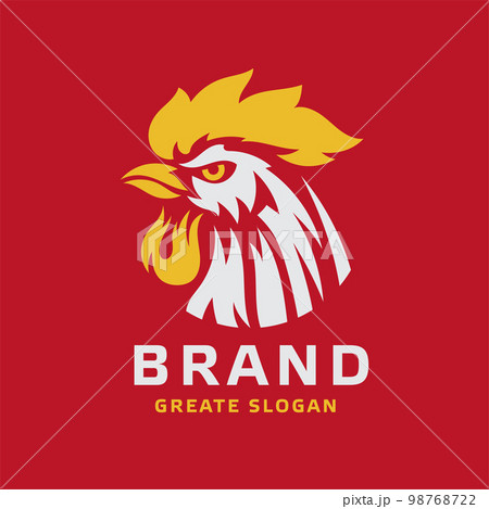 rooster head symbol with in circular style vector, 98768722