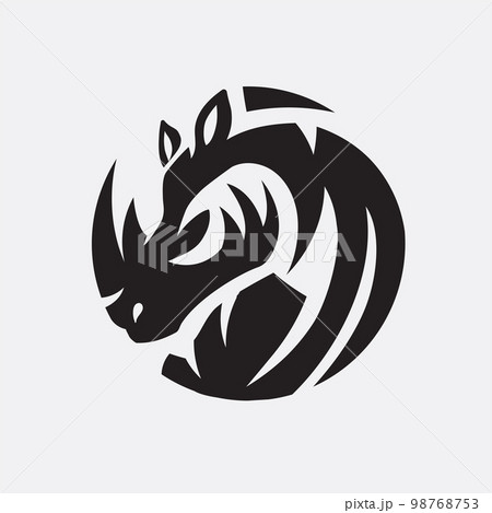 rhino head circle symbol vector rhino head circle symbol vector 98768753