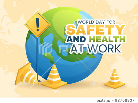 World Day Of Safety and Health at Work on April 28 Illustration with Mechanic Tool in Flat Cartoon Hand Drawn for Web Banner or Landing Page Template 98768907