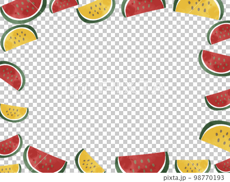 Watercolor painting cute watermelon illustration frame background material Watercolor painting cute watermelon illustration frame background material 98770193