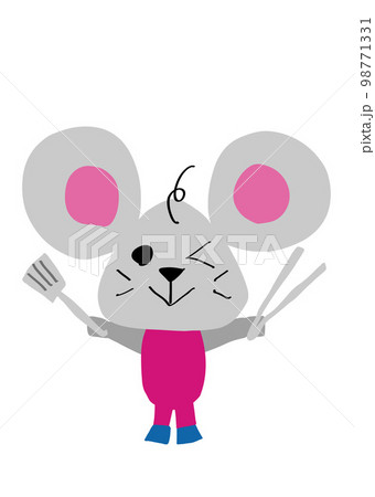 キャンプねずみ　料理開始　アウトドア 98771331