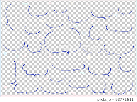 春色 万年筆で描いた手描きの吹き出しセット 春色 万年筆で描いた手描きの吹き出しセット 98771611