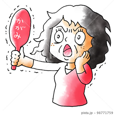 老け顔　鏡　女性 98771759