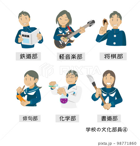 学校の文化部員アイコン素材④ 98771860
