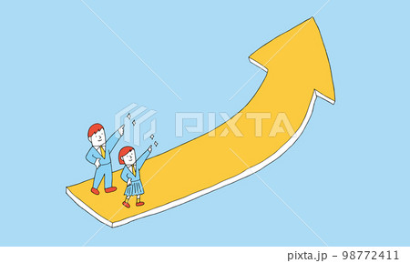 ステップアップ、レベルアップを目指す中学生・高校生のイメージイラスト 98772411