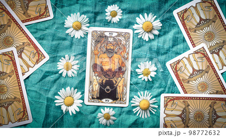 The Devil, Esoteric concept and astrology, Fortune telling tarot cards The Devil, Esoteric concept and astrology, Fortune telling tarot cards 98772632
