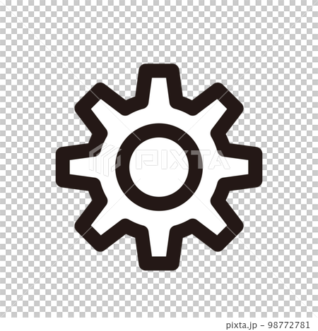 齒輪齒輪圖標（三線粗細） 98772781