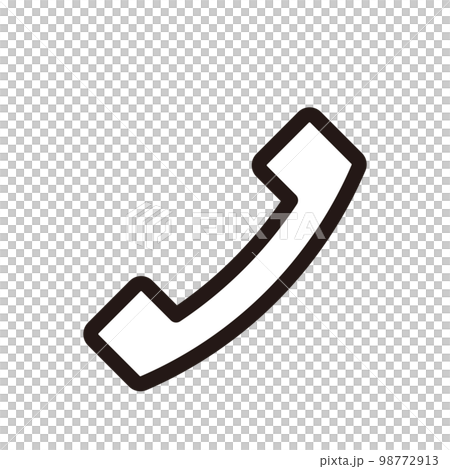 電話　アイコン（線の太さ三種） 98772913