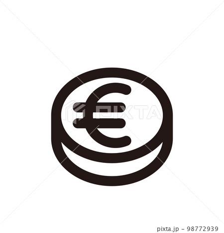 ユーロ　コイン　アイコン（線の太さ三種） 98772939