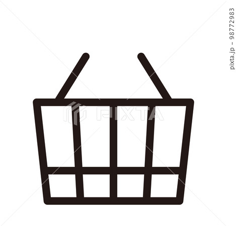 かご　買い物　アイコン（線の太さ三種） 98772983