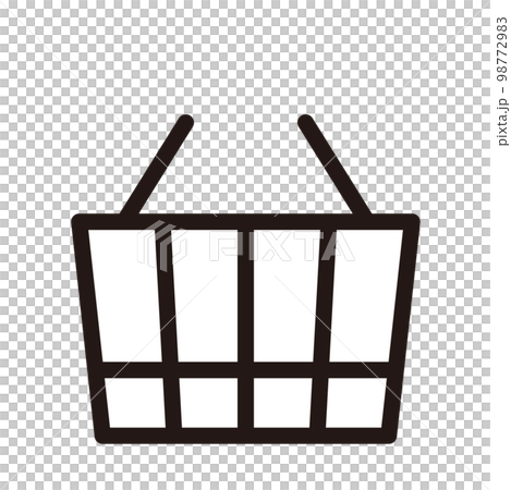 かご　買い物　アイコン（線の太さ三種） 98772983