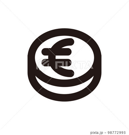 ユーロ　コイン　アイコン（線の太さ三種） 98772993
