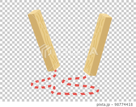 Illustration of clappers to be used as a precaution against fire Illustration of clappers to be used as a precaution against fire 98774418