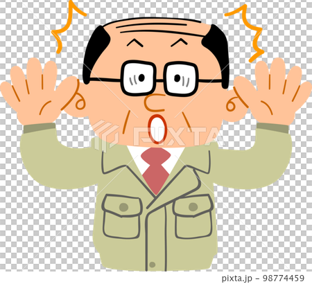 Upper body of a middle-aged man in surprisingly work clothes 98774459