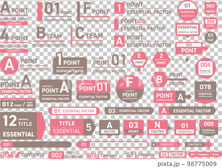 タイトル見出しラベルテンプレートセット ピンク タイトル見出しラベルテンプレートセット ピンク 98775009