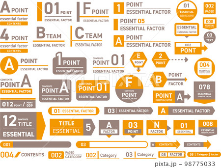 テキスト見出しラベルシールテンプレートセット オレンジ テキスト見出しラベルシールテンプレートセット オレンジ 98775033