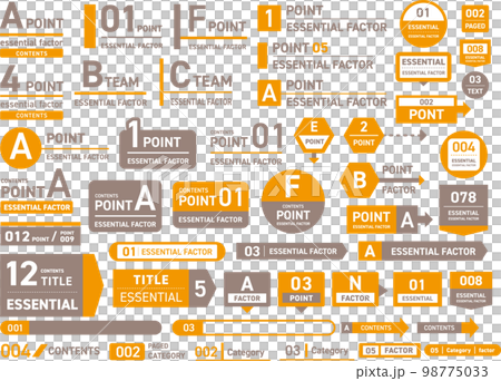 テキスト見出しラベルシールテンプレートセット オレンジ テキスト見出しラベルシールテンプレートセット オレンジ 98775033