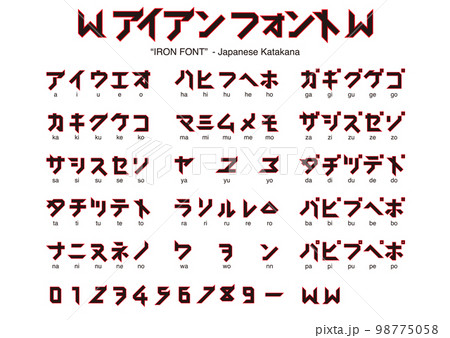 IRON FONT - Japanese alphabet katakana IRON FONT - Japanese alphabet katakana 98775058