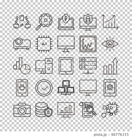device artificial intelligence technology icon set device artificial intelligence technology icon set 98776155