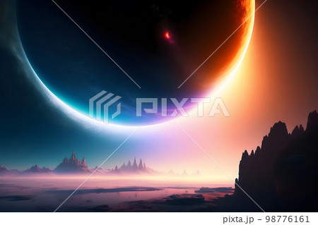 地上に接近・衝突する惑星　 98776161