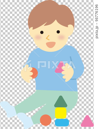 男孩玩積木 男孩玩積木 98776196