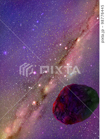 銀河と小惑星のイラスト素材 [98776445] PIXTA