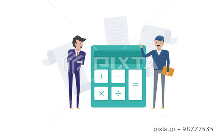 業者に見積もりを依頼したビジネスマンのイラスト素材 98777535