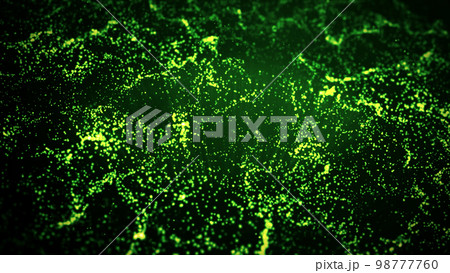 波打つ光のパーティクルの背景（グリーン） 98777760