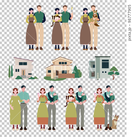 Various family sets couple child care protection cat protection dog house 98777905