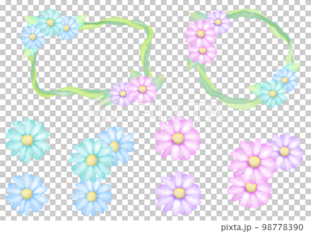 Flower frame with watercolor touch 98778390