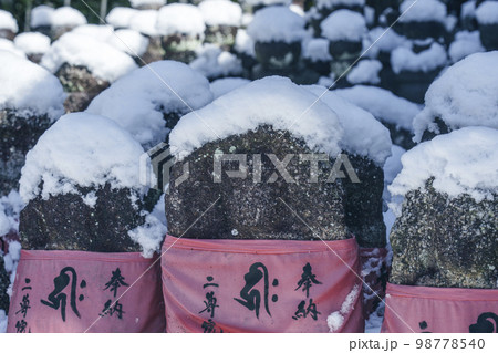 京都市嵯峨にある二尊院境内の前掛け地蔵 98778540