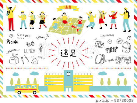 遠足を楽しむ子供達 遠足を楽しむ子供達 98780008