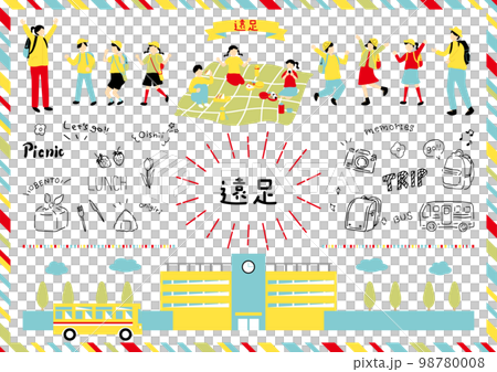 遠足を楽しむ子供達 遠足を楽しむ子供達 98780008