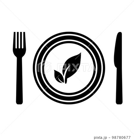 Healthy food icon. Vegan salad. Row food symbol Healthy food icon. Vegan salad. Row food symbol 98780677