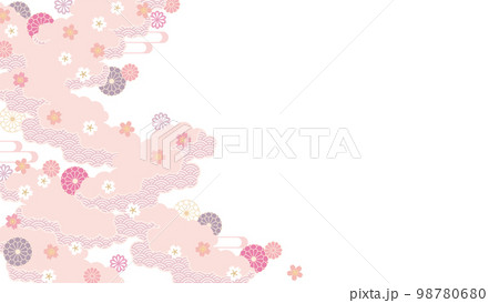 背景（和の春空）-雲桜の模様1-1ベク 98780680