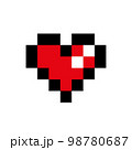 Pixel red heart isolated on white background 98780687