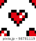 Pixel heart seamless pattern background 98781119