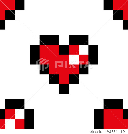 Pixel heart seamless pattern background 98781119