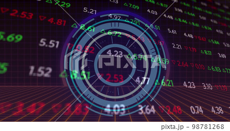Image of stock market over scope scanningのイラスト素材 [98781268] - PIXTA