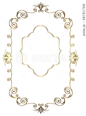 メニュー、表彰状、オリエント柄、アラベスク柄、ダマスク柄の飾り罫ビンテージのフレーム、エンブレム 98781768
