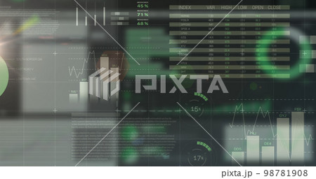 Image of data processing over black background Image of data processing over black background 98781908