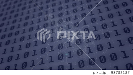 Composition of hourglass and binary coding over white background Composition of hourglass and binary coding over white background 98782187