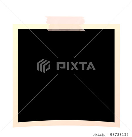 Frame photo paper empty in cartoon style for memories, scrapbook or decoration isolated on white background. 98783135
