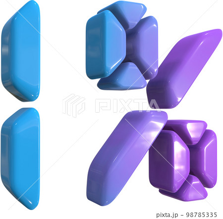 Percentage 1% 3D icon. 98785335