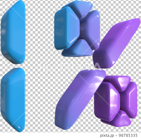 Percentage 1% 3D icon. 98785335