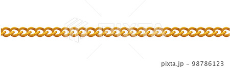 Gold necklace. Platinum chain with gem. Luxury brilliant jewelry pendant or coulomb on transparent background 98786123