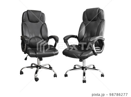 Office chair from black leather isolated on white background 98786277