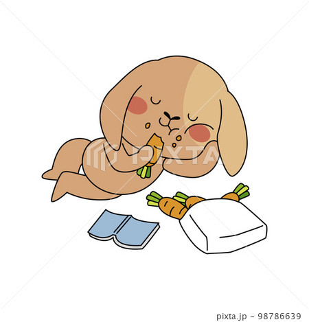cute emoji rabbit character eating carrot cute emoji rabbit character eating carrot 98786639
