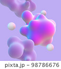 3D abstract nanoparticles on purple background. 98786676